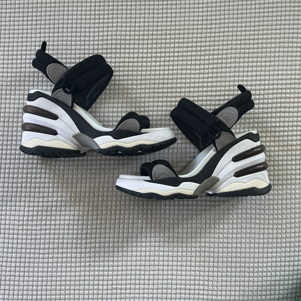 Ash Black and White Platform Heels 7.5